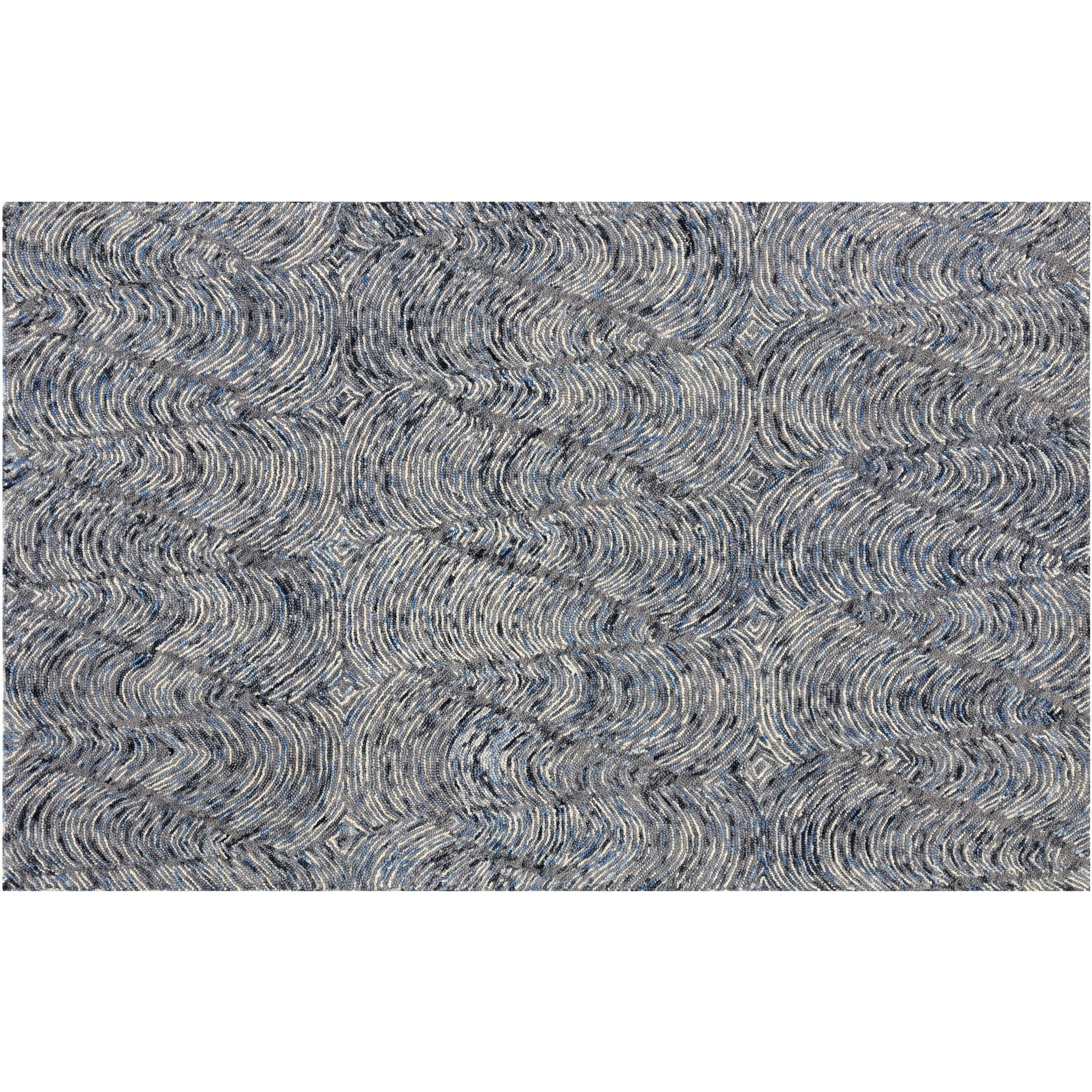 Corfu 96 X 60 inch Blue / Charcoal Indoor Hand-Tufted Rug, Hand-Tufted